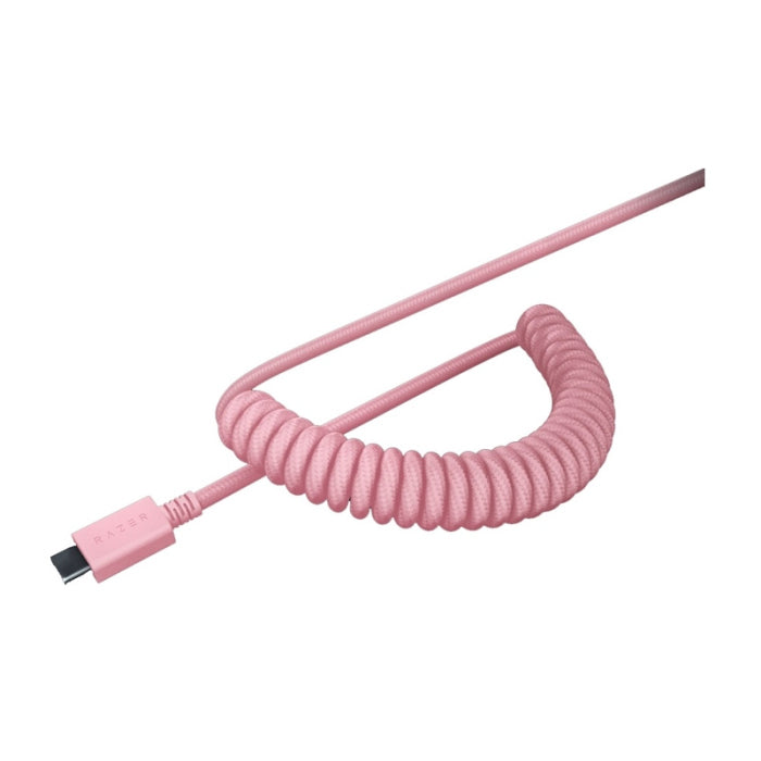 Razer PBT Keycap + Coiled Cable Upgrade Set Fits Most Mechanical & Optical Gaming Keyboards - Quartz Pink 