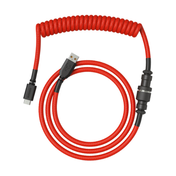 Glorious Coiled Keyboard Cable – USB-C Artisan Cable for Mechanical Keyboard Crimson Red
