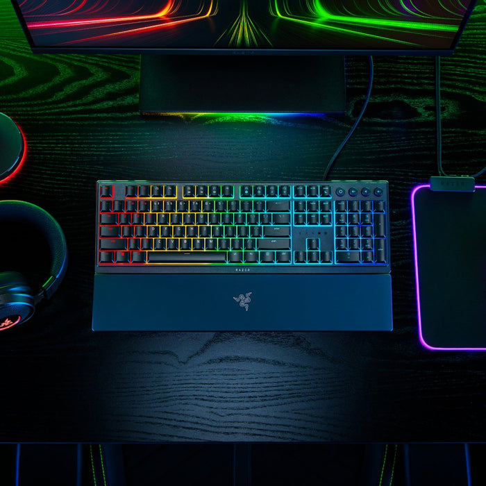 Razer Ornata V3 Low Profile RGB Lighting Zones Wired Gaming Keyboard With Mecha-Membrane Switches