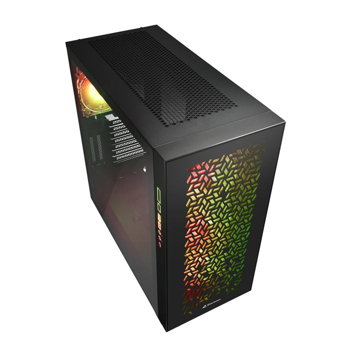 Sharkoon Elite Shark CA300H 2X Tempered Glass 4X ARGB Fans (3 Front & 1 Rear) ATX Mid Tower Case Black