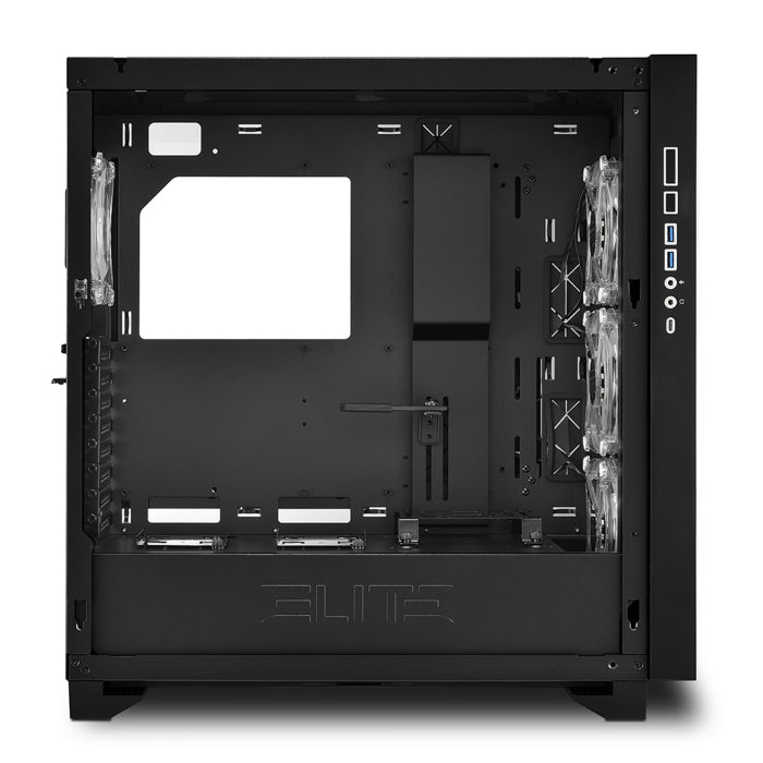 Sharkoon Elite Shark CA300H 2X Tempered Glass 4X ARGB Fans (3 Front & 1 Rear) ATX Mid Tower Case Black