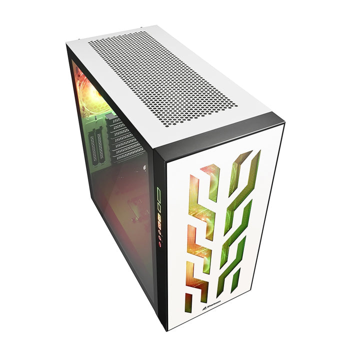 Sharkoon Elite Shark CA300T 2X Tempered Glass 4X ARGB Fans (3 Front & 1 Rear) ATX Mid Tower Case White