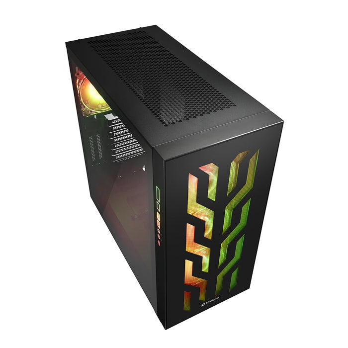 Sharkoon Elite Shark CA300T 2X Tempered Glass 4XARGB Fans (3 Front & 1 Rear) ATX Mid Tower Case Black