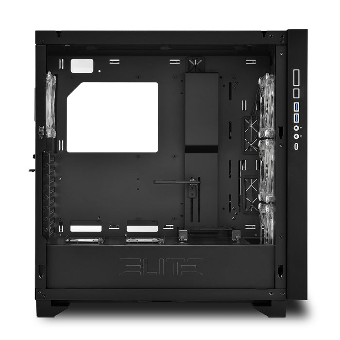 Sharkoon Elite Shark CA300T 2X Tempered Glass 4XARGB Fans (3 Front & 1 Rear) ATX Mid Tower Case Black