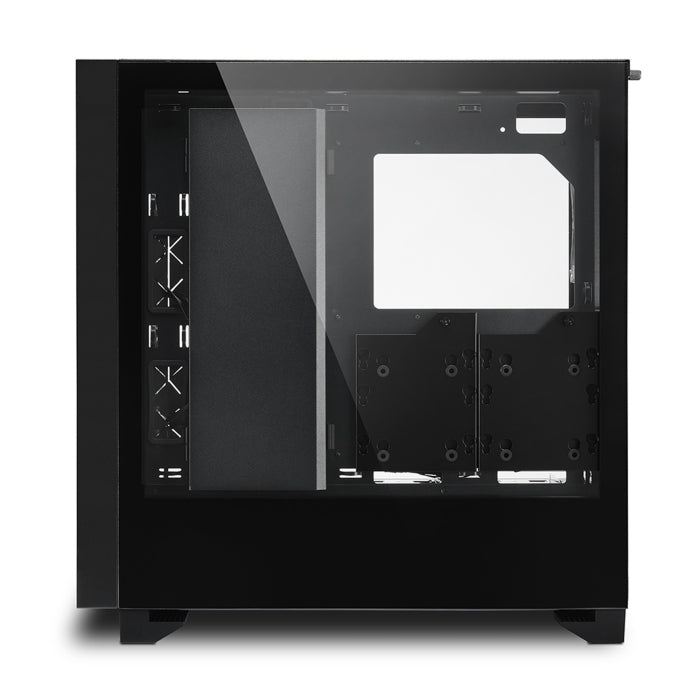 Sharkoon Elite Shark CA300T 2X Tempered Glass 4XARGB Fans (3 Front & 1 Rear) ATX Mid Tower Case Black
