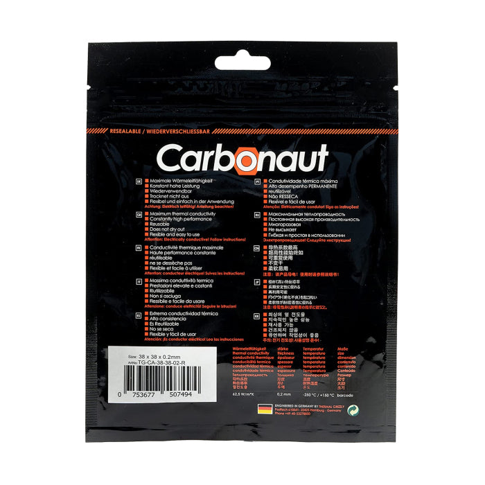 Thermal Grizzly Ultra High Performance Carbon Carbonaut Thermal Pad (38 x 38 x 0.2mm)