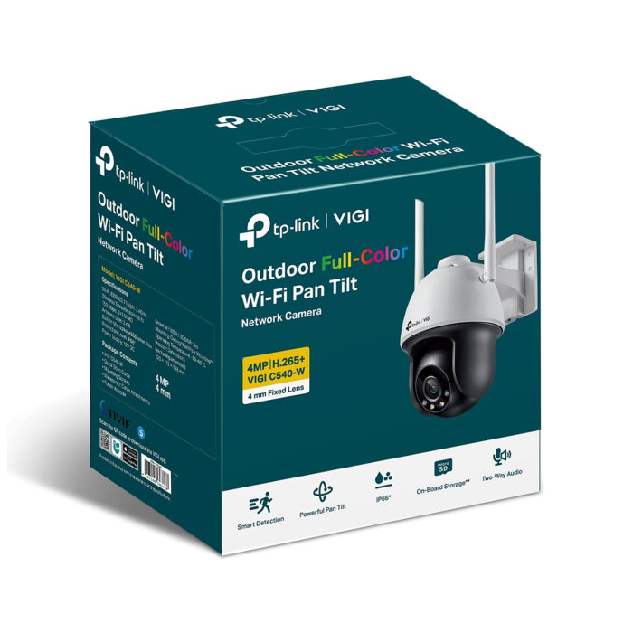 TP-Link VIGI 4MP Outdoor Full-Color Wi-Fi Pan Tilt Network Camera