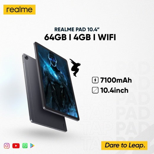 Realme Tab Pad Wi-Fi 10.4 64GB / 4GB Ram Tablet – Gray